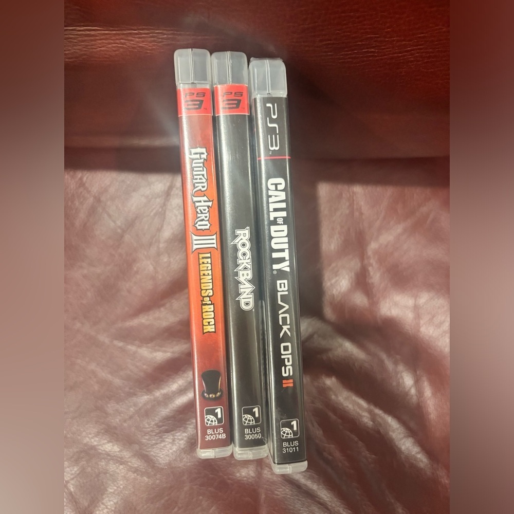 Lot of 3 PS3 games rock band guitar hero call of duty black ops